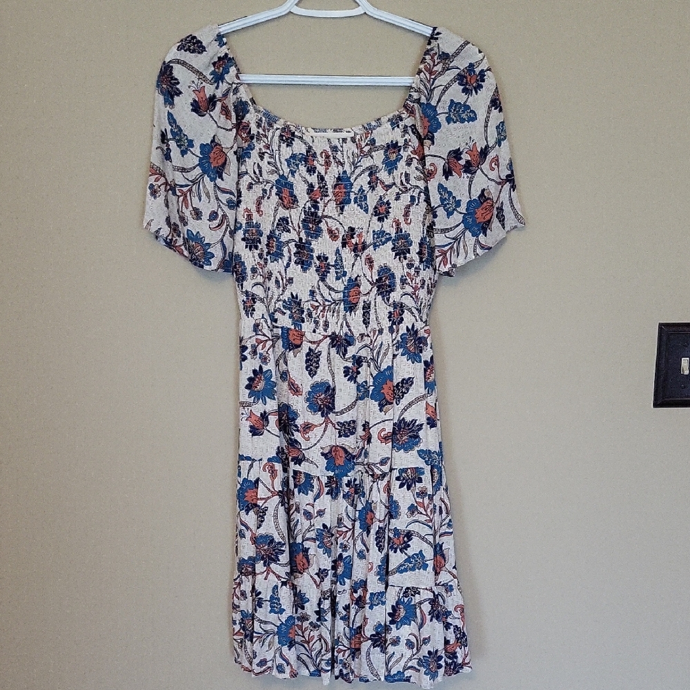 Nurture by Lamaze Blue and Orange Floral Midi Dress